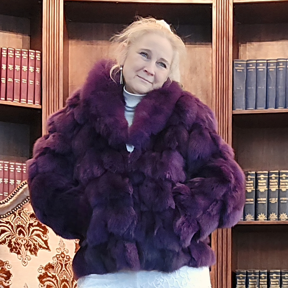 Luxurious Purple Fur Coat NWT